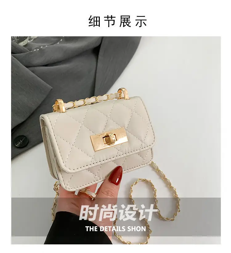 Women's Mini Rhomboid Chain Shoulder Bag White — feature 4