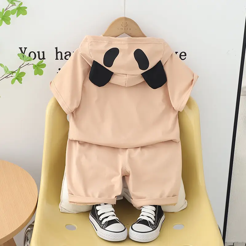 Children Cotton Panda Graphic Shorts Suit Summer — feature 3