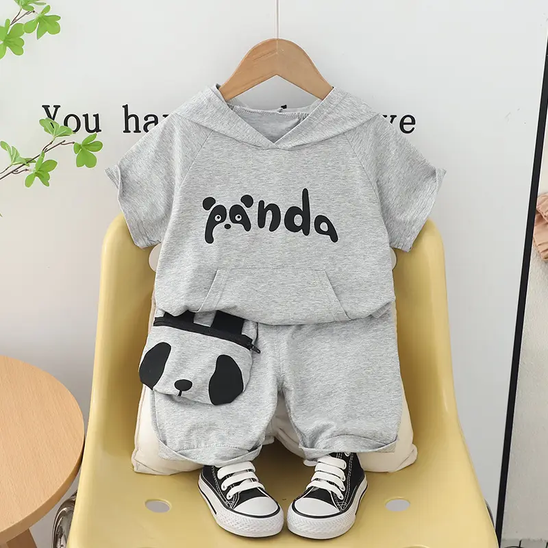 Children Cotton Panda Graphic Shorts Suit Summer — feature 4