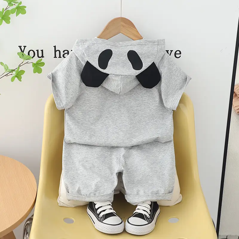 Children Cotton Panda Graphic Shorts Suit Summer — feature 5