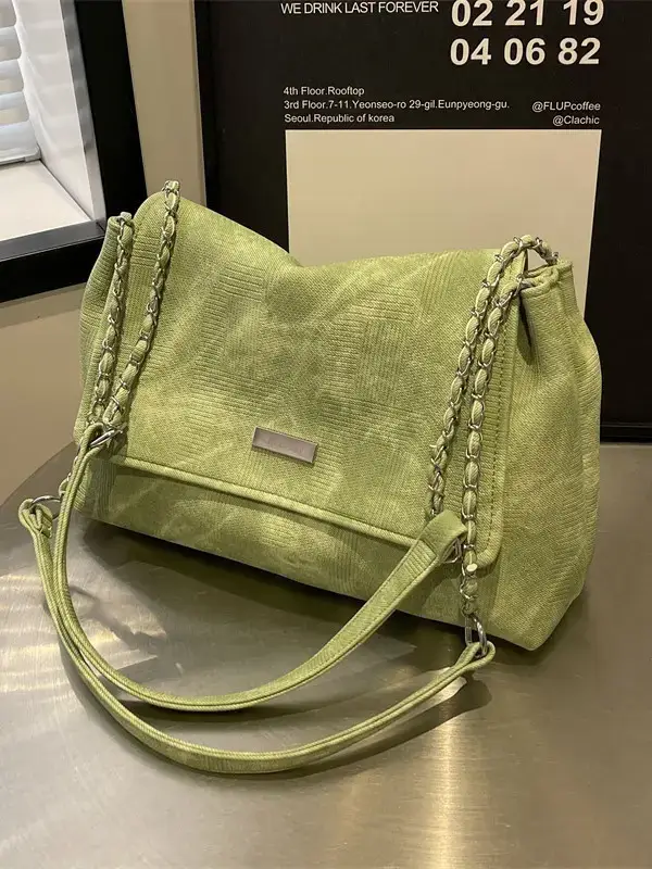 Grey Chain Shoulder Bag for Women Summer