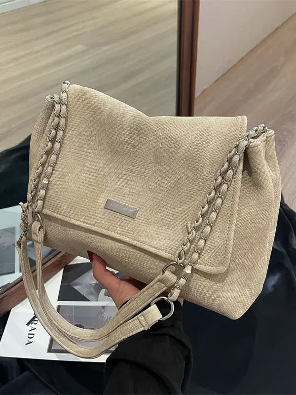 Grey Chain Shoulder Bag for Women Summer