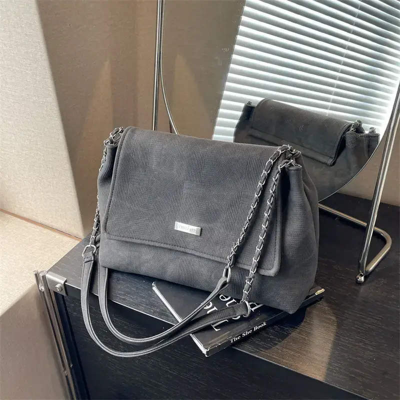 Grey Chain Shoulder Bag for Women Summer
