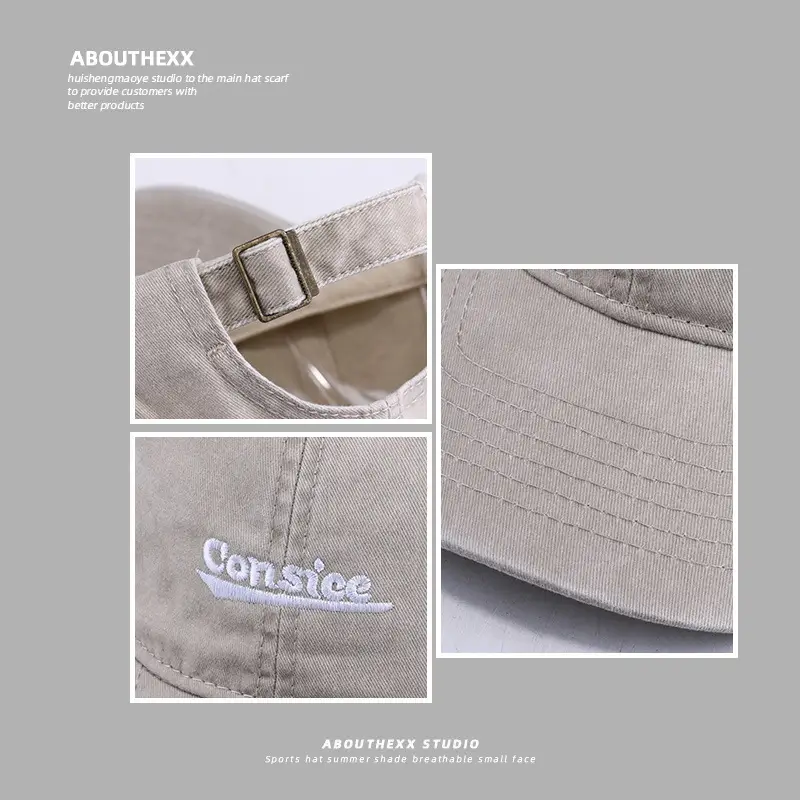 Women Wash Cotton Sun Hat Cap English Embroidered - Image 8
