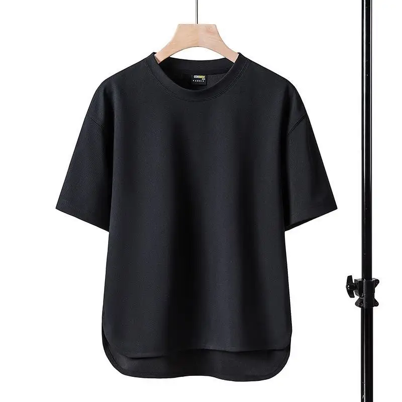 Men Brown Loose Fit T-Shirt Round Neck Summer - Image 2