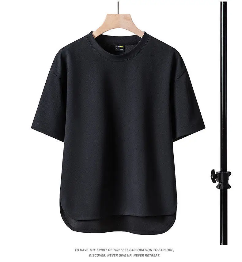 Men Brown Loose Fit T-Shirt Round Neck Summer — feature 10