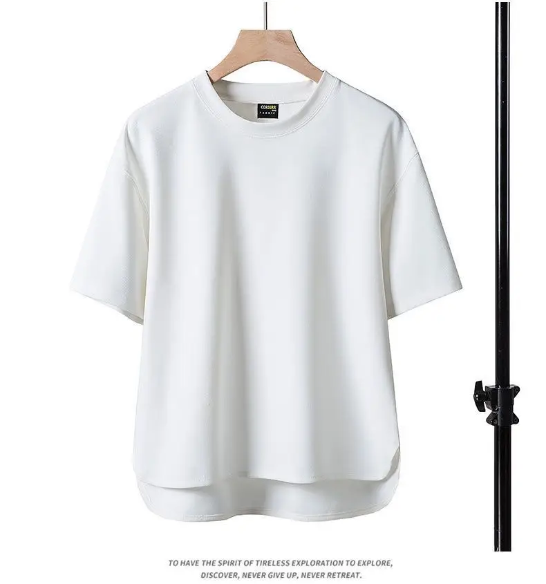 Men Brown Loose Fit T-Shirt Round Neck Summer — feature 9