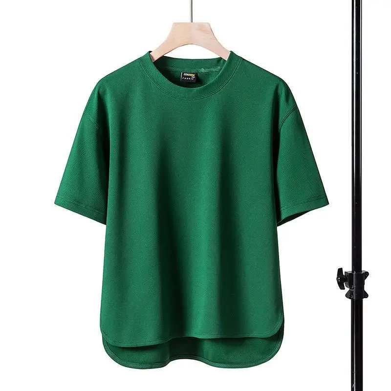 Men Brown Loose Fit T-Shirt Round Neck Summer - Image 4