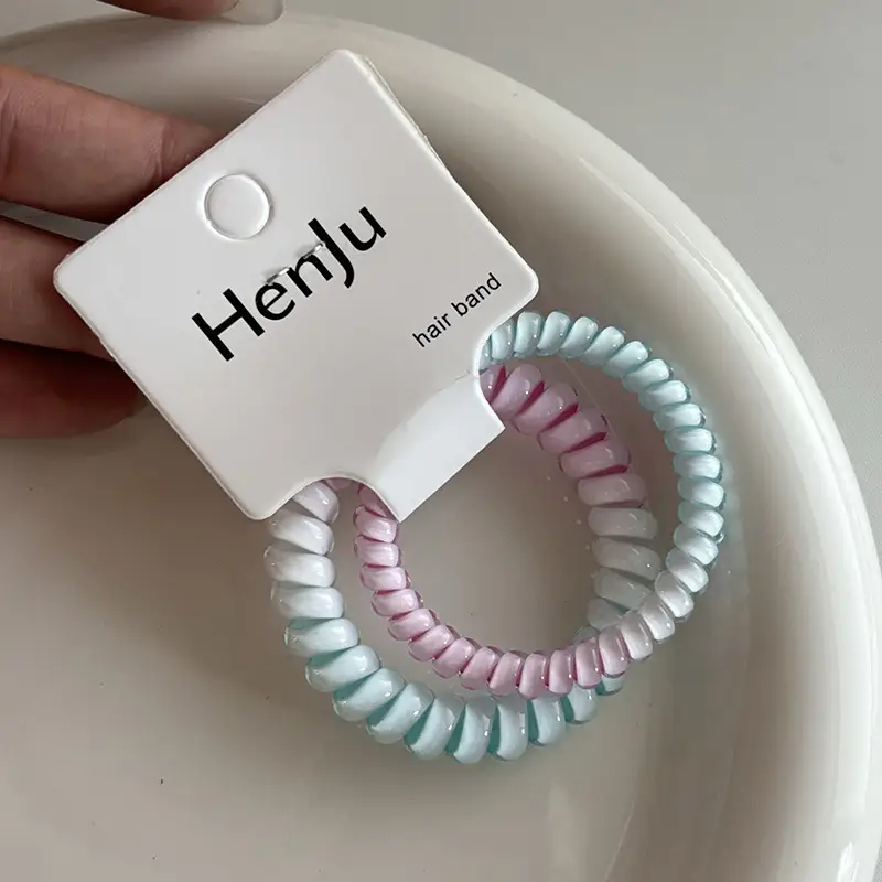 Gradient Color Hair Rope Ponytail Set for Girls - Image 4