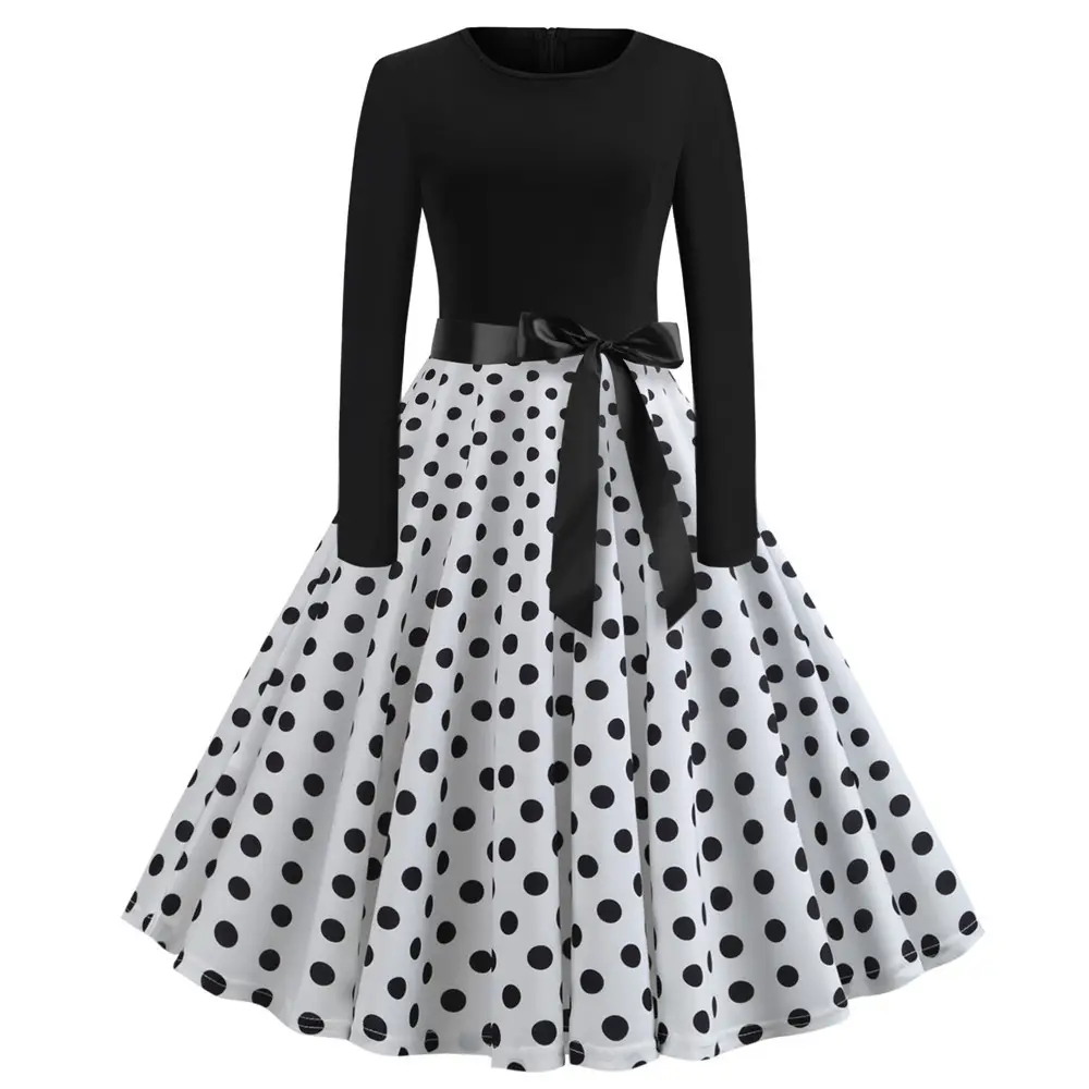 Black Long Sleeve Red Heart Print Skirt Dress - Image 10