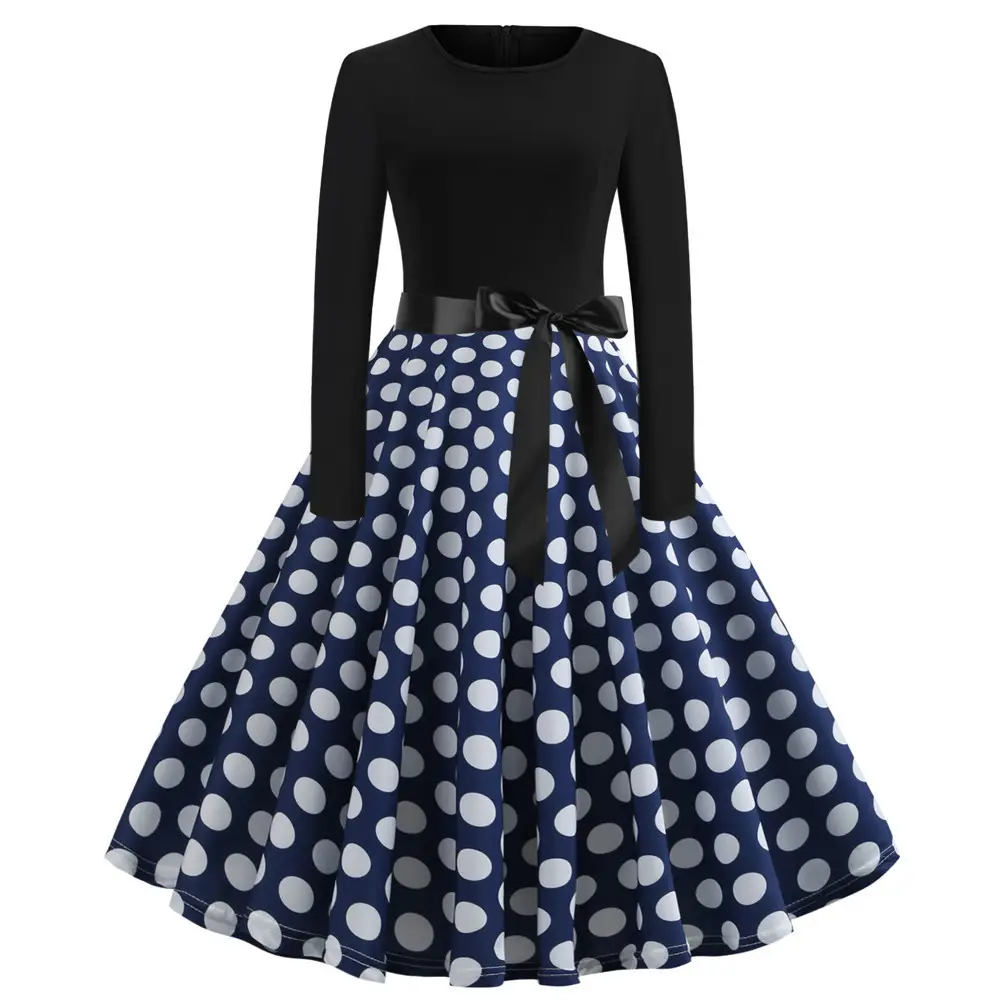 Black Long Sleeve Red Heart Print Skirt Dress - Image 5