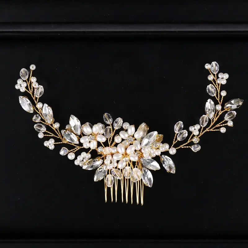 Pearl & Crystal Hair Comb for Bridal Makeup — feature 14
