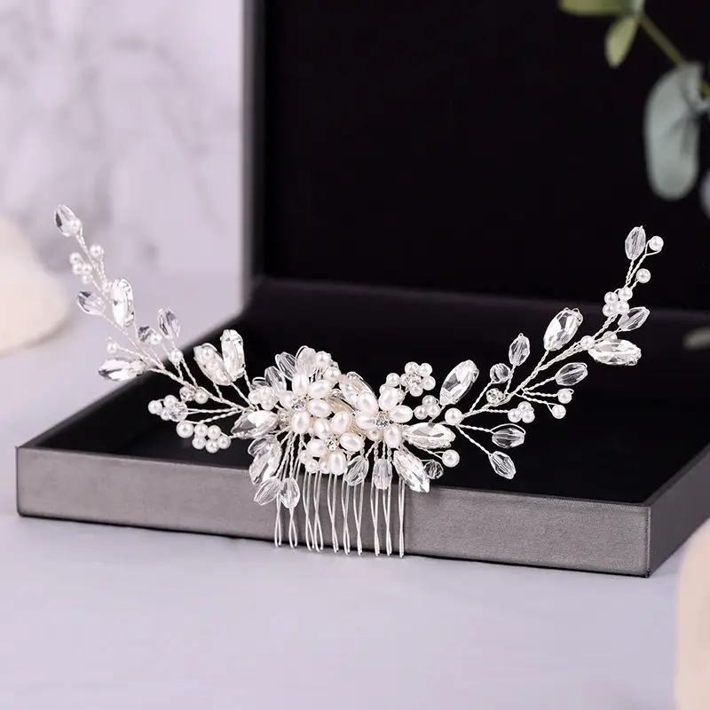 Pearl & Crystal Hair Comb for Bridal Makeup — feature 7