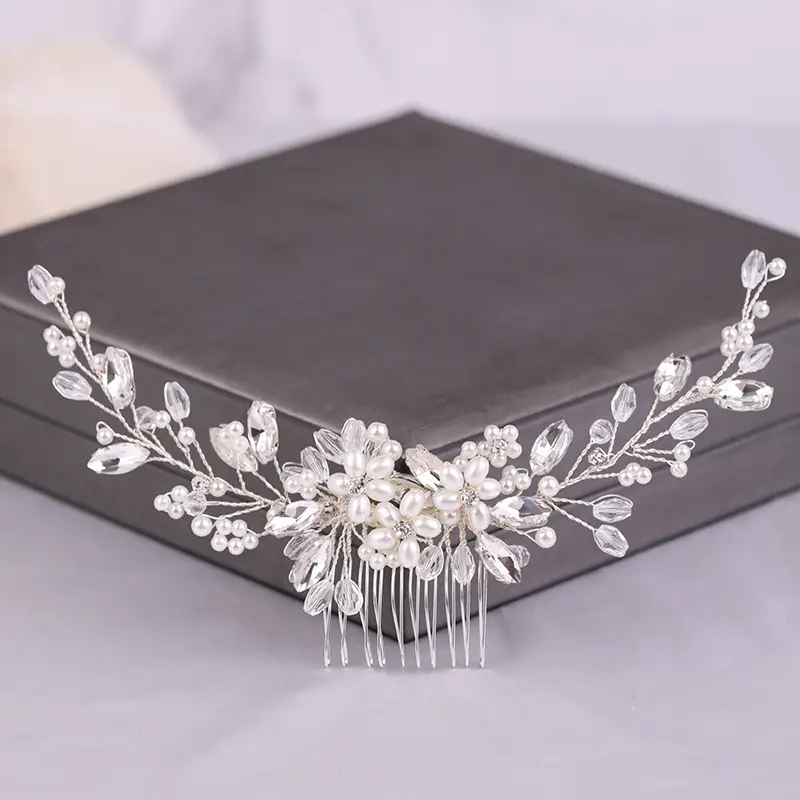 Pearl & Crystal Hair Comb for Bridal Makeup — feature 8