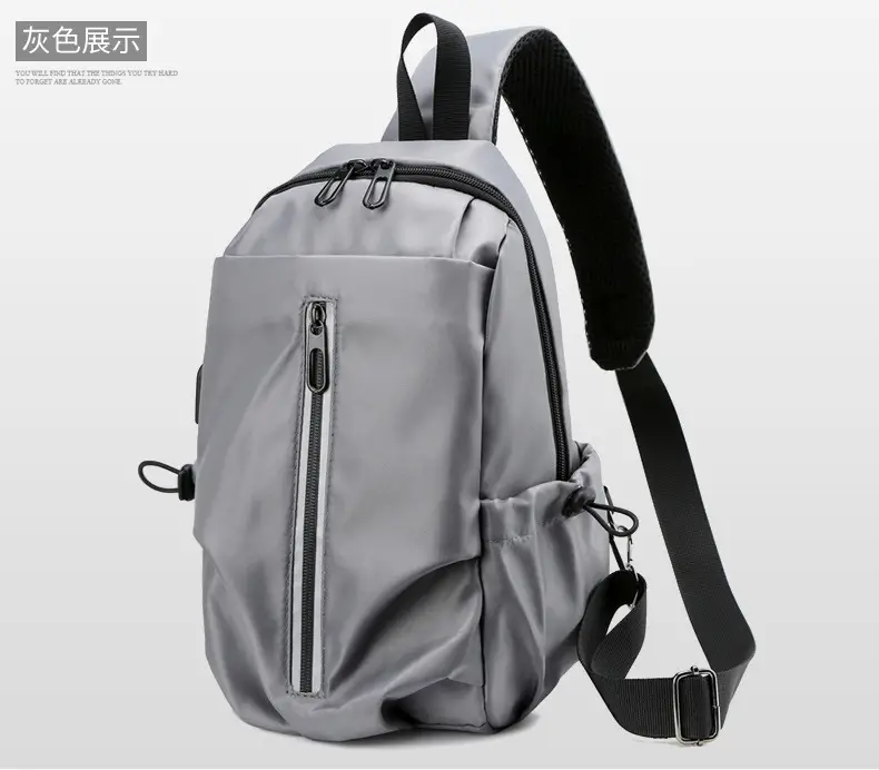 Men's Blue Oxford Cloth Crossbody Bag Large Capacity — feature 19