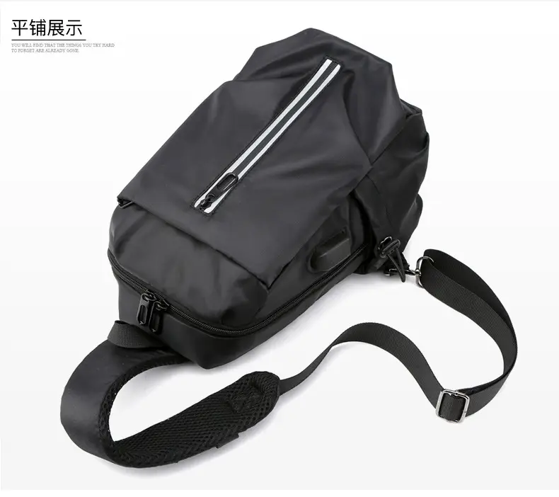 Men's Blue Oxford Cloth Crossbody Bag Large Capacity — feature 26