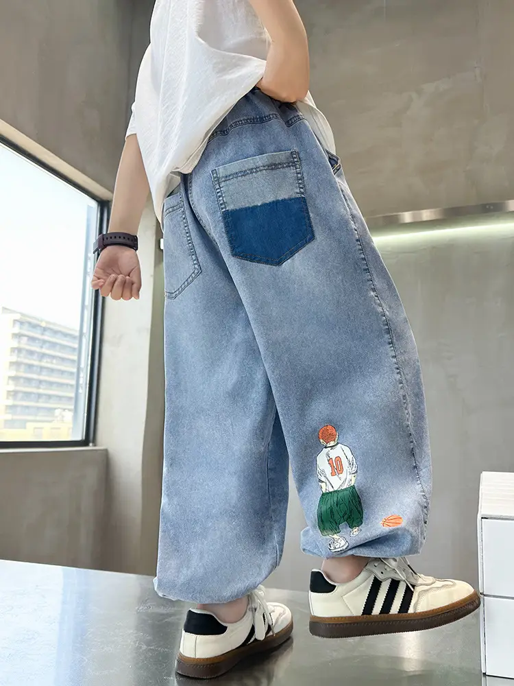 Children Denim Pants 2025 Summer Anti-Mosquito Loose Casual Boys - Image 8