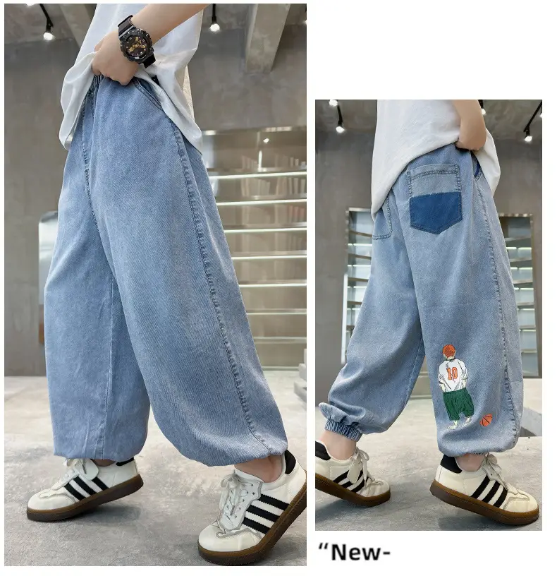 Children Denim Pants 2025 Summer Anti-Mosquito Loose Casual Boys — feature 10