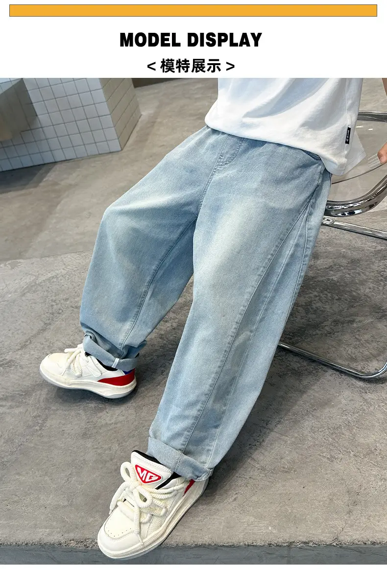 Children Denim Pants 2025 Summer Anti-Mosquito Loose Casual Boys — feature 12