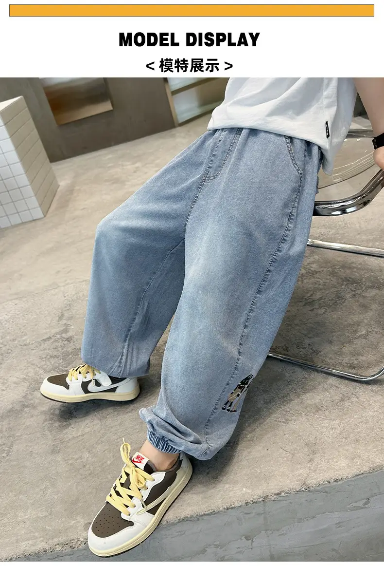 Children Denim Pants 2025 Summer Anti-Mosquito Loose Casual Boys — feature 24