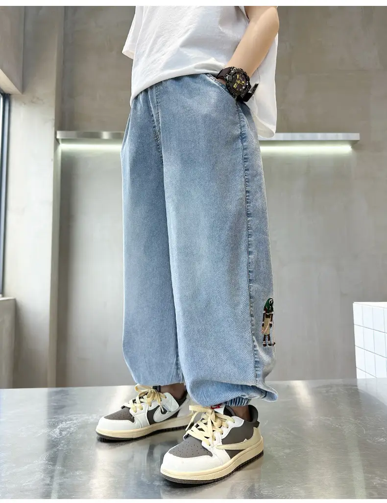 Children Denim Pants 2025 Summer Anti-Mosquito Loose Casual Boys — feature 26