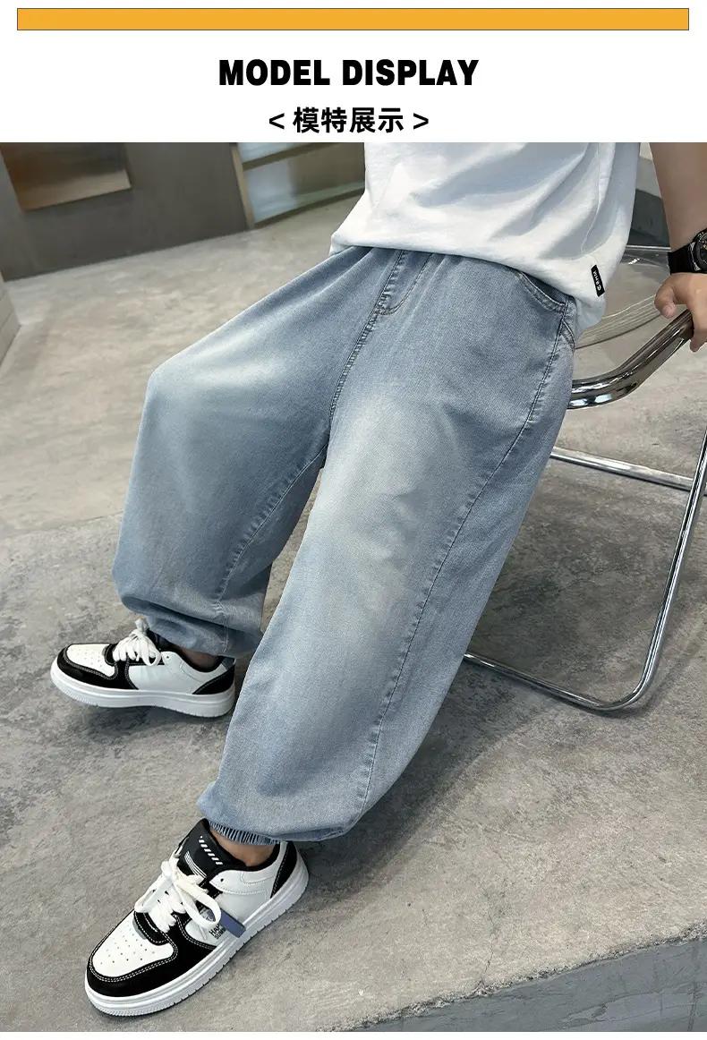 Children Denim Pants 2025 Summer Anti-Mosquito Loose Casual Boys — feature 28