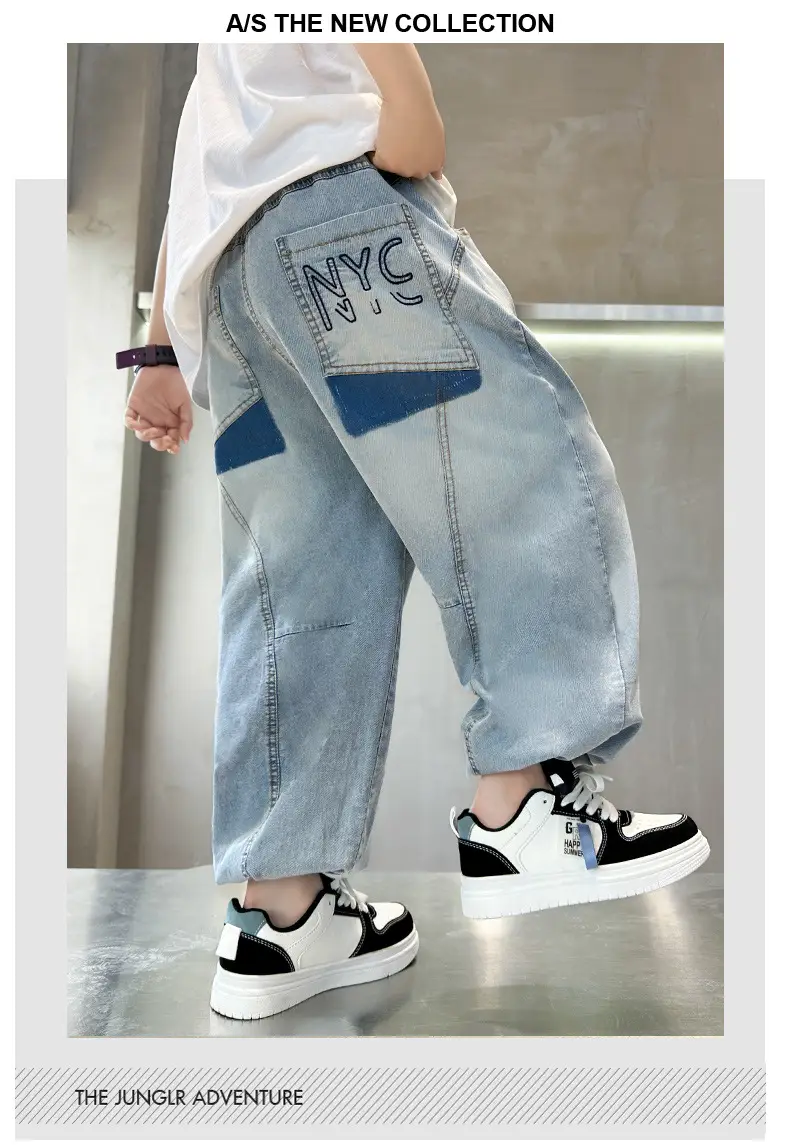 Children Denim Pants 2025 Summer Anti-Mosquito Loose Casual Boys — feature 29