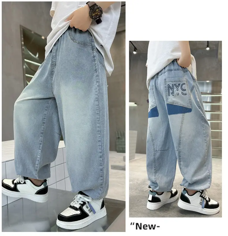 Children Denim Pants 2025 Summer Anti-Mosquito Loose Casual Boys — feature 31