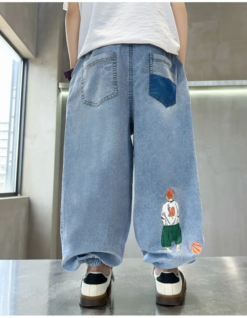 Children Denim Pants 2025 Summer Anti-Mosquito Loose Casual Boys — feature 9