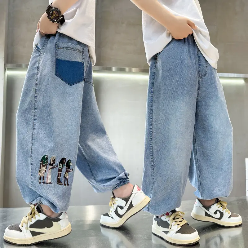 Children Denim Pants 2025 Summer Anti-Mosquito Loose Casual Boys - Image 4