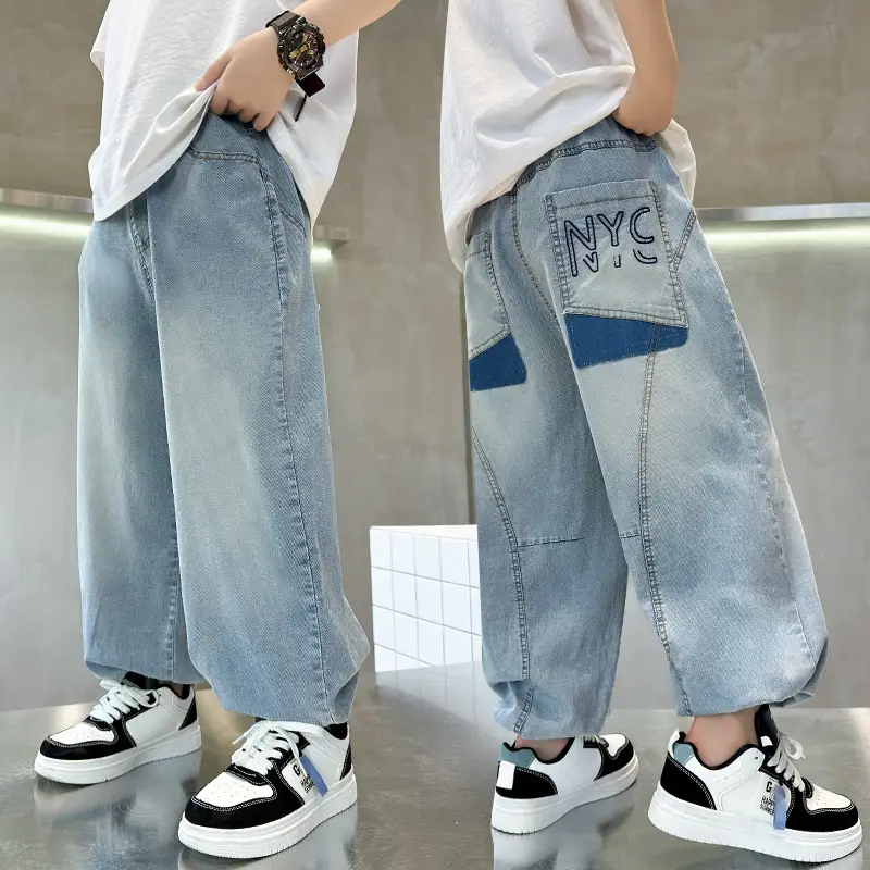 Children Denim Pants 2025 Summer Anti-Mosquito Loose Casual Boys - Image 5