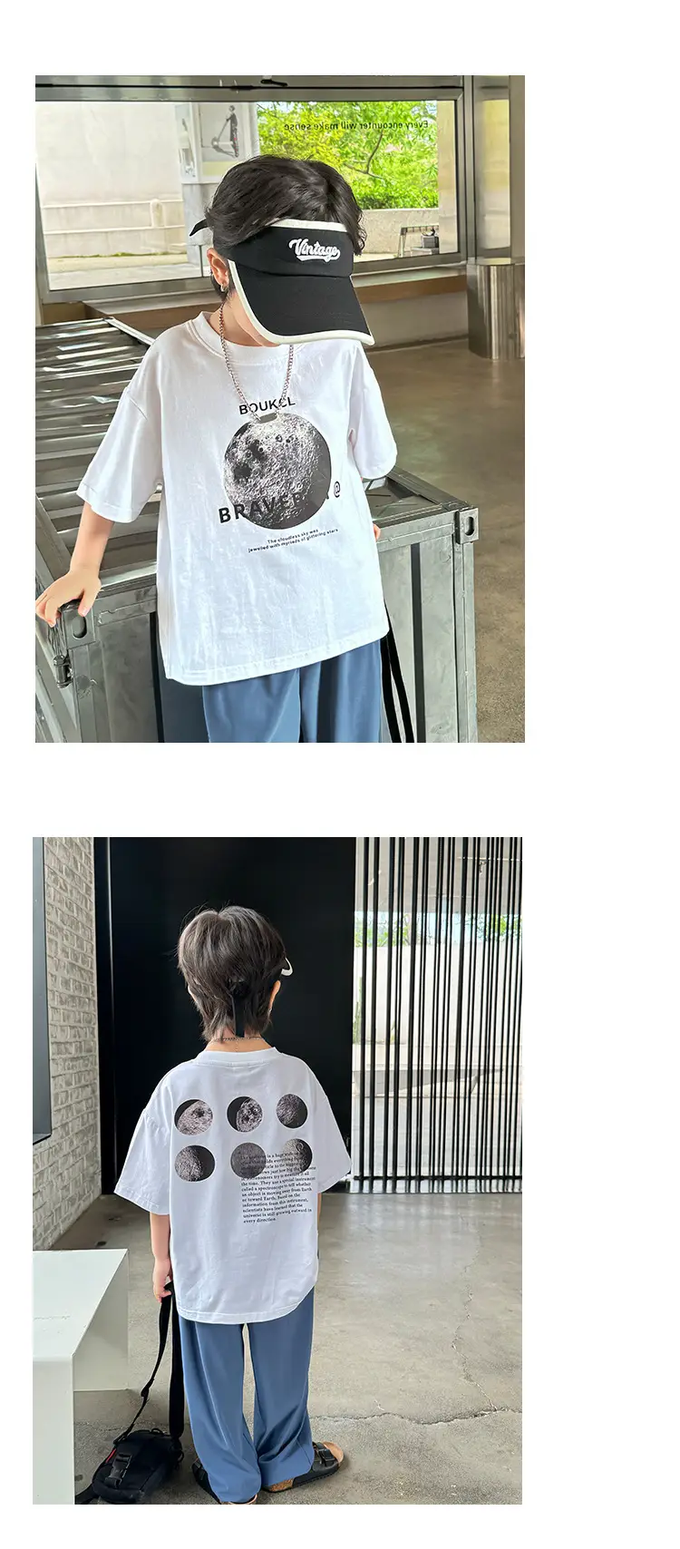 Kids Pure Cotton Planet Print T-Shirt White — feature 10