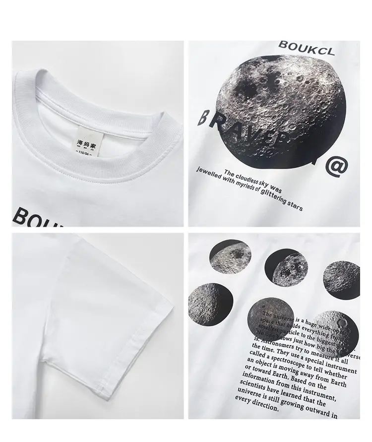 Kids Pure Cotton Planet Print T-Shirt White — feature 4