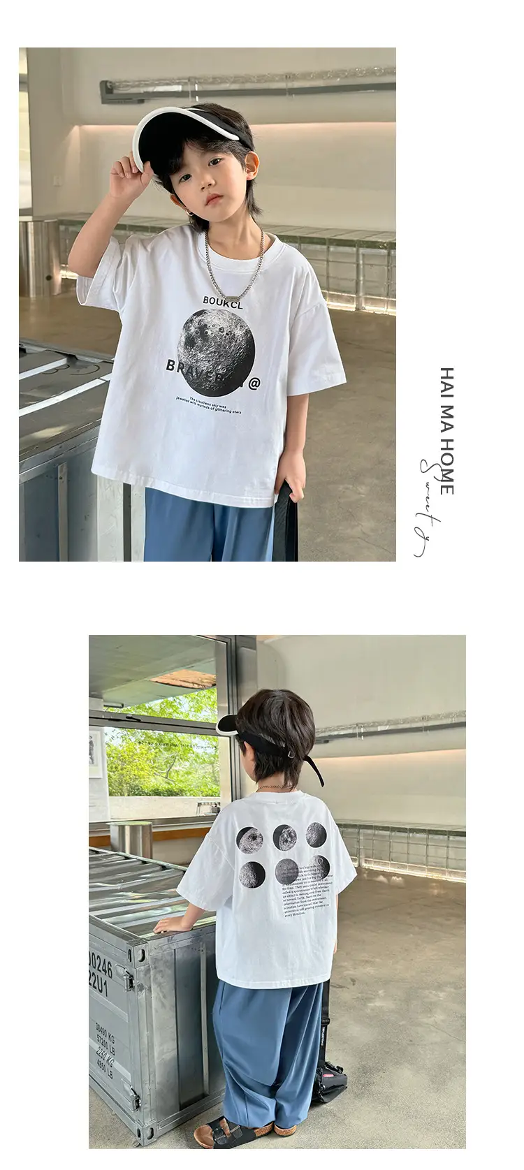 Kids Pure Cotton Planet Print T-Shirt White — feature 9
