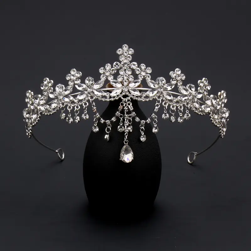 New Rhinestone Alloy Crown Tassel Claw Chain Headset Portrait Travel Hanfu Accessories Bride Wedding Accessories — feature 1