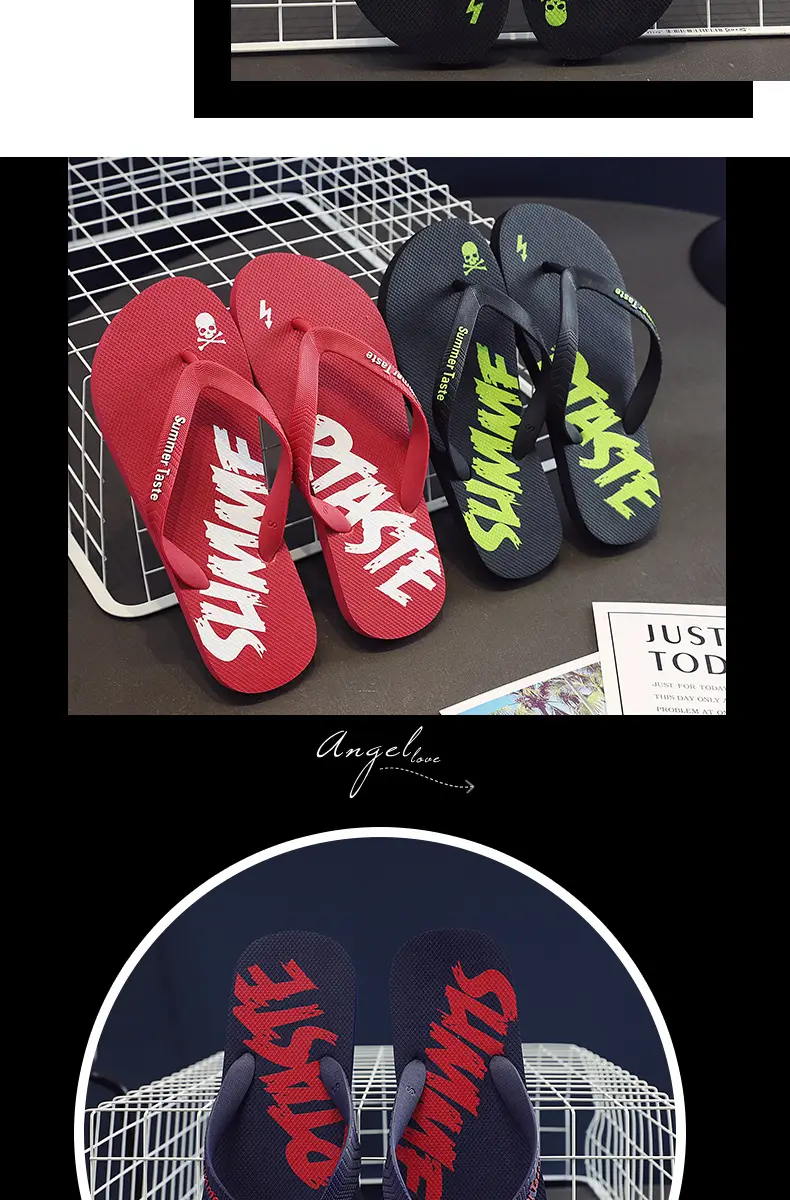 Foreign trade flip-flops men's sandals and slippers summer wear clip feet non-slip boys beach trend outdoor outdoor rubber — feature 10