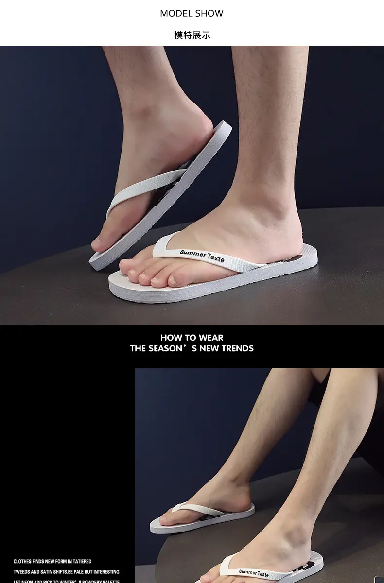 Foreign trade flip-flops men's sandals and slippers summer wear clip feet non-slip boys beach trend outdoor outdoor rubber — feature 13