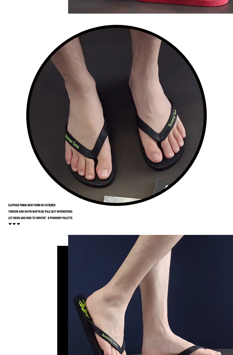 Foreign trade flip-flops men's sandals and slippers summer wear clip feet non-slip boys beach trend outdoor outdoor rubber — feature 15