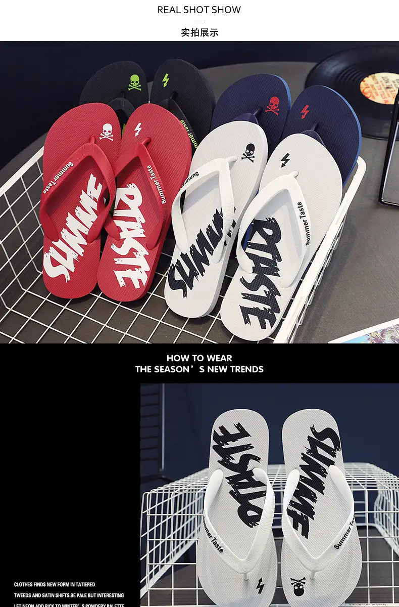 Foreign trade flip-flops men's sandals and slippers summer wear clip feet non-slip boys beach trend outdoor outdoor rubber — feature 7