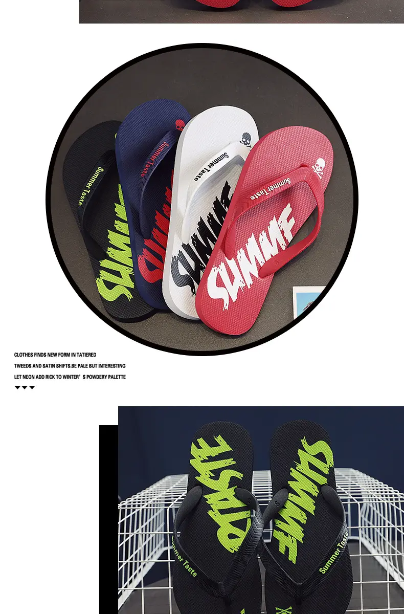 Foreign trade flip-flops men's sandals and slippers summer wear clip feet non-slip boys beach trend outdoor outdoor rubber — feature 9