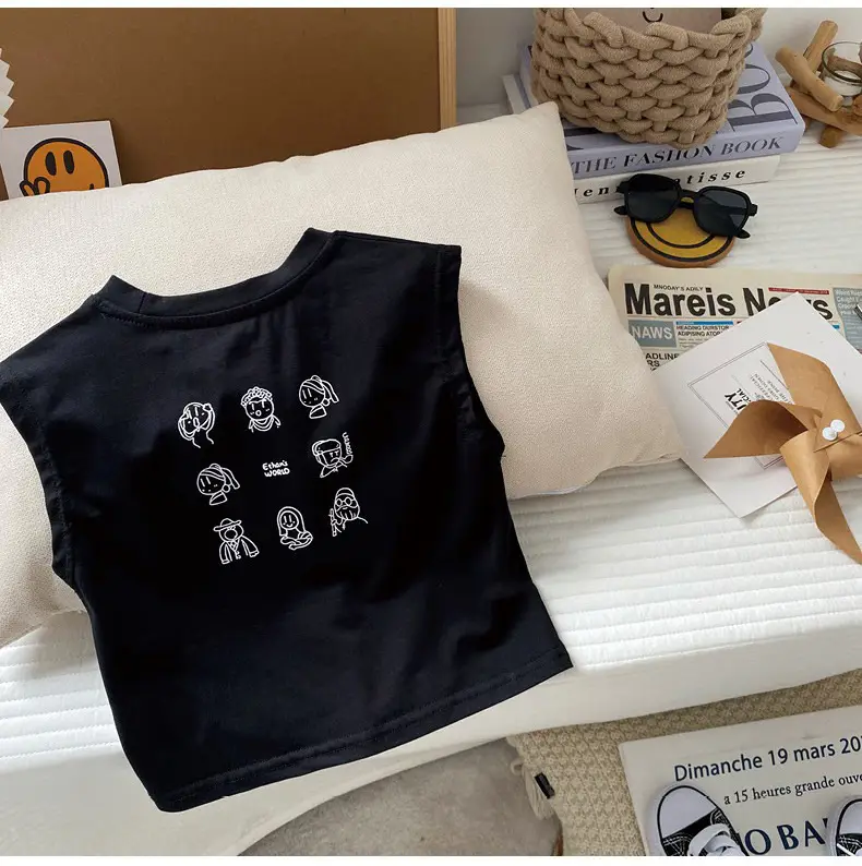 Baby Vest 2024 Boys Summer Sleeveless White Denim Shorts Set — feature 8