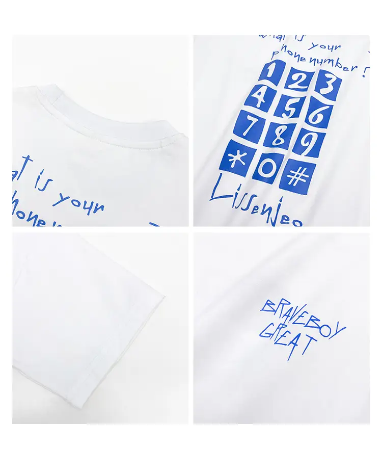 Boys Pure Cotton Short Sleeve T-Shirt White Black — feature 4