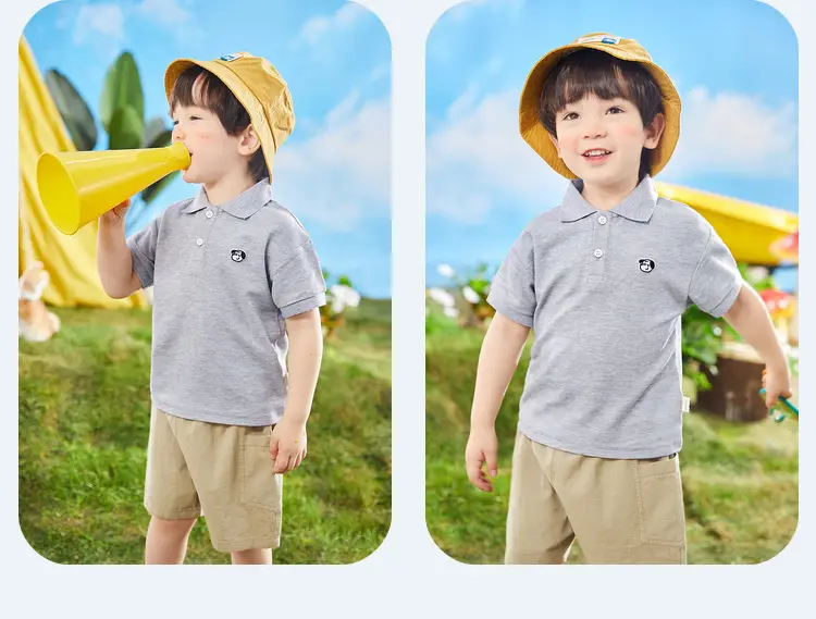 Boys Polo Shirt Short Sleeve Cotton Pique Multi Color — feature 27