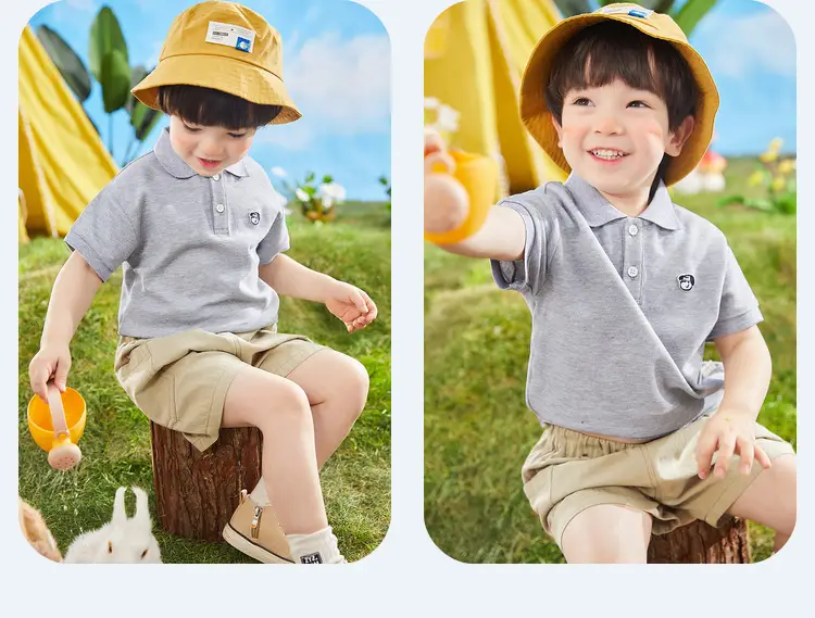 Boys Polo Shirt Short Sleeve Cotton Pique Multi Color — feature 29