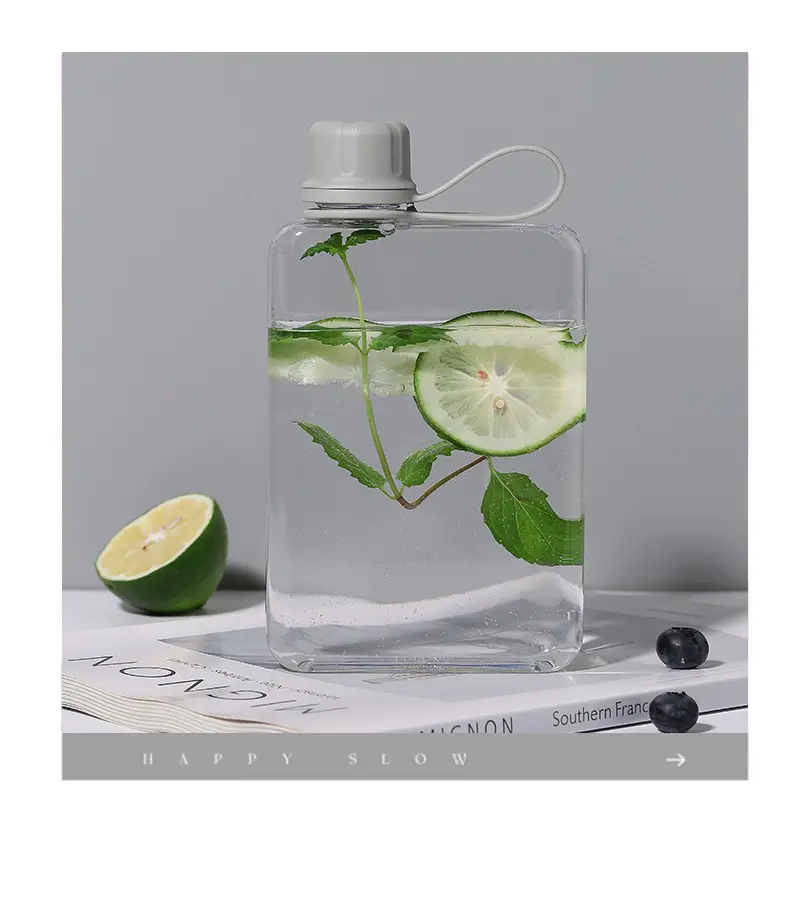 Plastic Flat Water Cup, Compact Coffee Cup, Minimalist Square Student Water Bottle, Portable Cup, Tritan Customizable Square Shape — feature 16