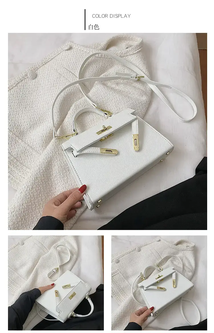 Women's Beige Leather Shoulder Bag with Gold Plated Hardware — feature 18
