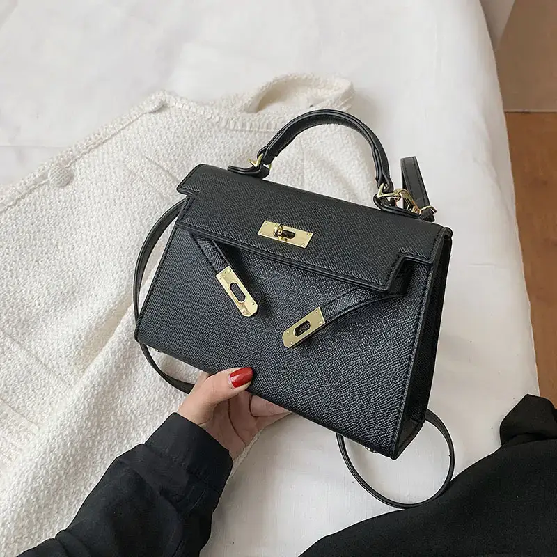Women's Beige Leather Shoulder Bag with Gold Plated Hardware - Image 3