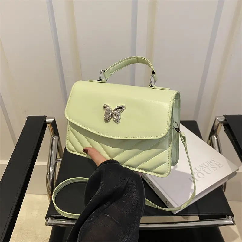 Black Butterfly Rhombic Shoulder Bag for Women