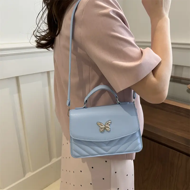 Black Butterfly Rhombic Shoulder Bag for Women