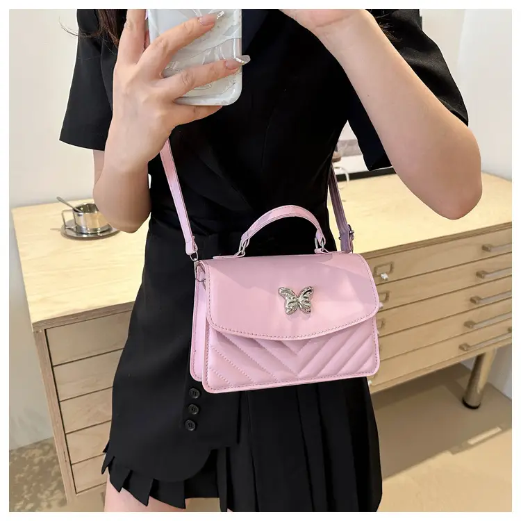 Black Butterfly Rhombic Shoulder Bag for Women — feature 17